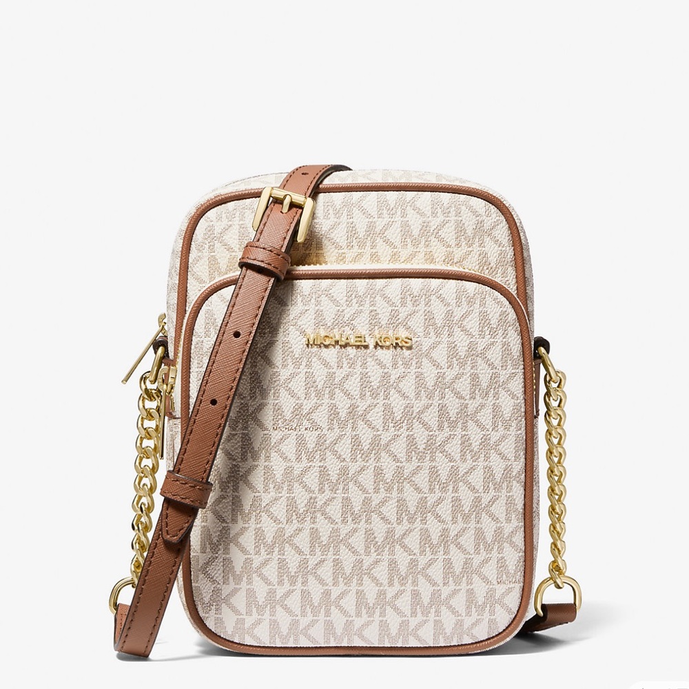 Michael Kors Beige and Tan Crossbody Bag